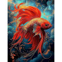 Kit de peinture par numero - Poisson Combattant Danse Cosmique