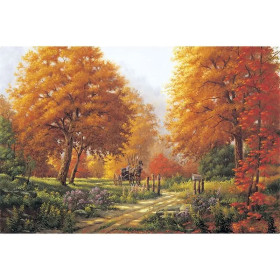 Kit de peinture par numero - Paysage d'Automne La Calèche