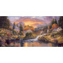 Kit de peinture par numero - Village de Montagne Crépuscule Serein