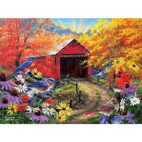 Kit de peinture par numero - Paysage d'Automne Le Pont Rouge