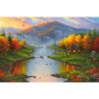Kit de peinture par numero - Vallée d'Automne Le Chalet au bord de l'Eau