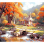 Kit de peinture par numero - Cottage d'Automne Le Refuge Enchanté