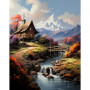 Kit de peinture par numero - Chalet de Montagne Le Torrent Alpin