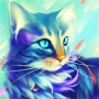 Kit de peinture par numero - Chat Féerique Tableau Mystique