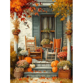 Kit de peinture par numero - Porche d'Automne Chaleureux