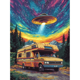 Kit de peinture par numero - Camping-Car & Rencontre du Troisième Type