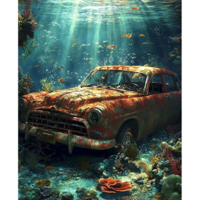 Kit de peinture par numero - L'Épave Sous-Marine