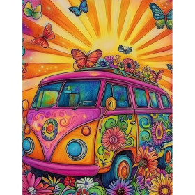 Kit de peinture par numero - Combi VW Psychédélique