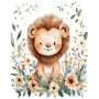 Kit de peinture par numero - Bébé Lionceau Fleuri