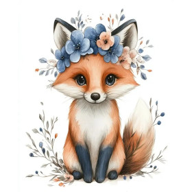 Kit de peinture par numero - Bébé Renardeau Fleuri