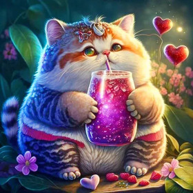 Kit de peinture par numero - Fruité Tableau Félin Gourmand