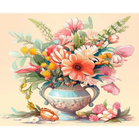 Kit de peinture par numero - Douceur Florale Tableau Bouquet Vintage