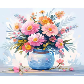 Kit de peinture par numero - Fleurs Éclatant