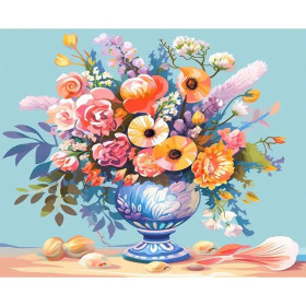 Kit de peinture par numero - Florilège Enchanteur Tableau Fleurs Multicolore