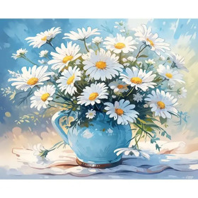 Kit de peinture par numero - Fleurs de Marguerites