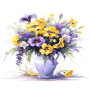 Kit de peinture par numero - Fleurs Violet Printanier