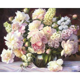 Kit de peinture par numero - Bouquet de Fleurs Pastel : Éclat Romantique et Douceur