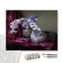 Contenu du kit - Tableau Chat Persan et Orchidées Bleues