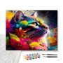 Contenu du kit - Chat Psychédélique Tableau Coloré