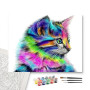Contenu du kit - Chat Arc-en-Ciel Tableau Félin Coloré