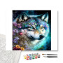 Contenu du kit - Loup de Nuit aux Fleurs Mauves