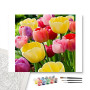 Contenu du kit - Tulipes Sauvages - Peinture par Numéros | 36 Couleurs - 50x60cm