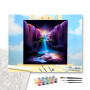 Cascade du Royaume Cristallin - peinture par numero