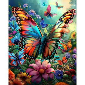 Kit de peinture par numero - Duo de Papillons Exotiques