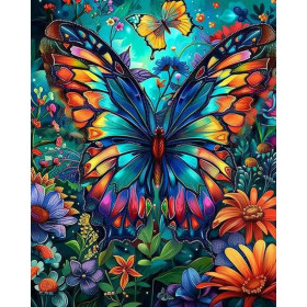 Kit de peinture par numero - Papillon Vitrail