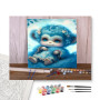 Contenu du kit - Adorable Bébé Singe Bleu Couronne Florale Nuages Douceur