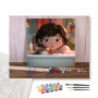 Petite Fille Chat Bain Moussant Moment Complice - peinture par numero