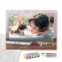 Enfant bain bulle chat compagnon détente - peinture par numero