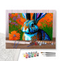 Lapin fleurs champ printemps coloré - peinture par numero