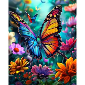Kit de peinture par numero - Papillon Arc-en-Ciel