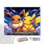 Pikachu et Évoli sous la Nuit Étoilée - peinture par numero