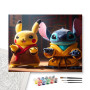 Pikachu et Stitch : Le Duo de Kung Fu - peinture par numero