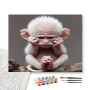 Singe Blanc Boudeur - peinture par numero