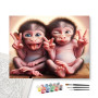 Bébés Singes Rigolos - peinture par numero