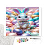 Contenu du kit - Lapin Bleu Pastel et ses Œufs de Pâques Nacrés