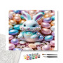 Lapin aux Perles et Œufs de Pâques Pastel - peinture par numero