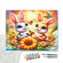 Duo de Lapins Heureux au Jardin de Papillons - peinture par numero