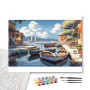 Village Méditerranéen aux Barques Colorées - peinture par numero