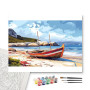 Contenu du kit - Barque Rouge sur Plage Méditerranéenne