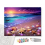 Plage Enchantée au Crépuscule - peinture par numero