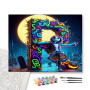 Halloween Jack et la Lettre R aux Éclats Néon Texturés - peinture par numero