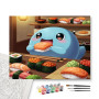 Contenu du kit - Petit Monstre Bleu et son Festin de Sushis Kawaii