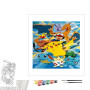 Contenu du kit peinture par numéro Sacha, Pikachu et ses Pokémon de Légende