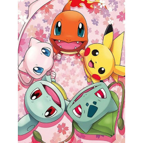 Peinture par Numéro Ronde des Pokémon et Fleurs de Cerisier