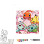 Contenu du kit peinture par numéro Ronde des Pokémon et Fleurs de Cerisier