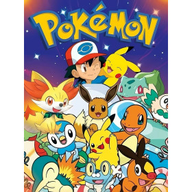 Peinture par Numéro Affiche Pokémon : Les Compagnons d'Aventure